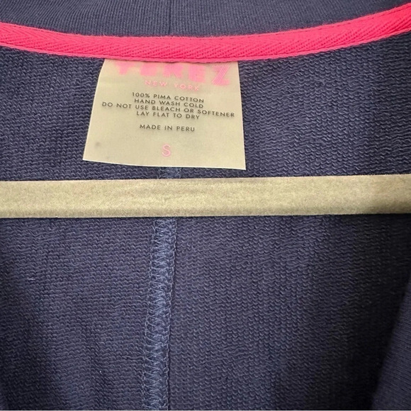 Terez Women Rhinestone Sequin Sleeves Button Up V-Neck Cardigans Navy Sz S NWOT - Picture 4 of 11